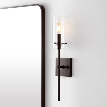 Cato Bohemian Farmhouse Iron/Glass LED Vanity - JONATHAN Y